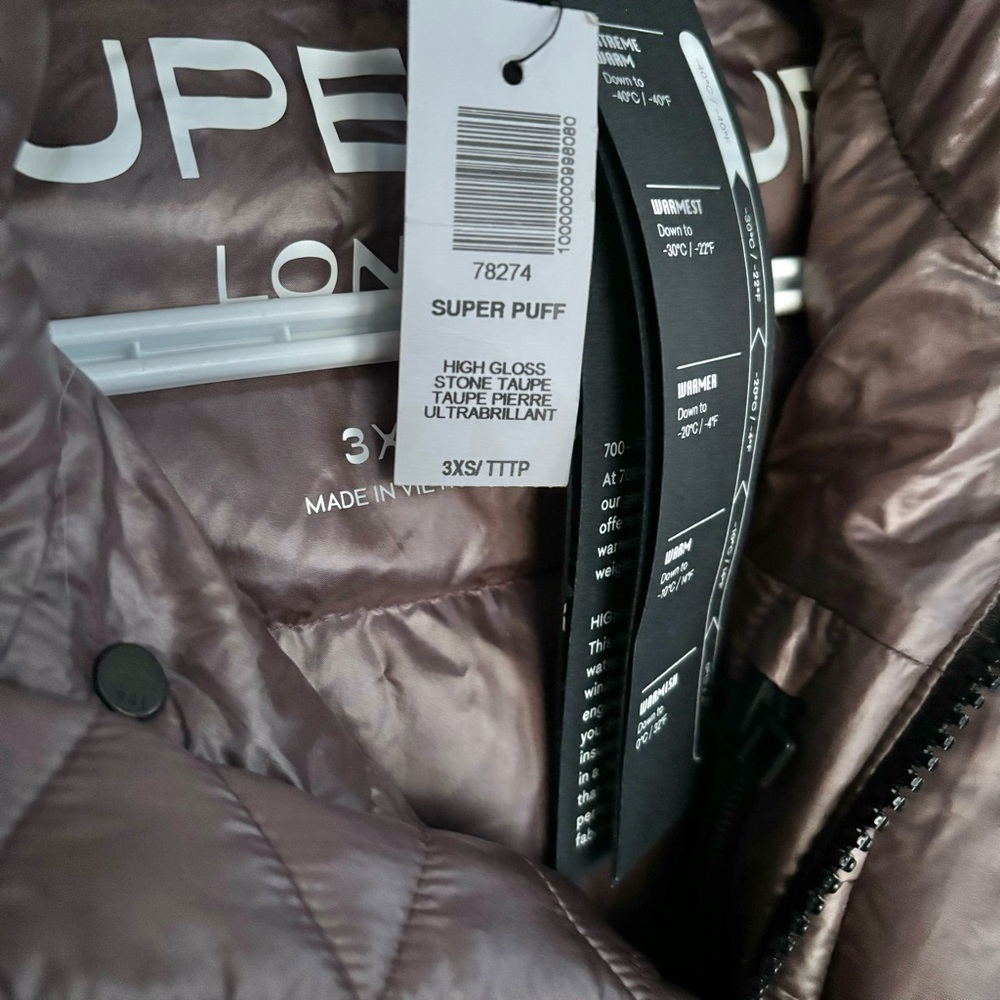 NWT Aritzia The Superpuff Long Stone Taupe 3XS - Picture 3 of 4
